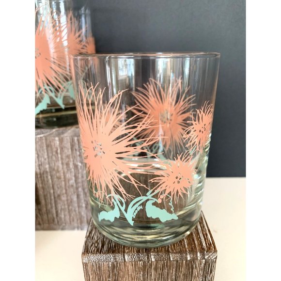 Floral Patterned Lowball Scotch Glasses. - Picture 5 of 6